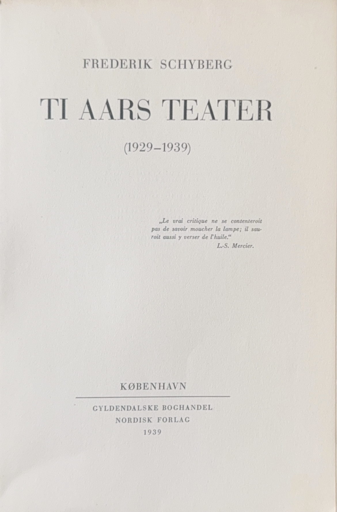 Ti Aars Teater: 1929-1939